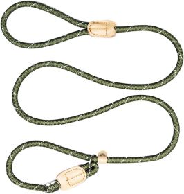 Dog Leash Durable Slip Training Lead Heavy Duty 6 FT Comfortable Strong Reflective Rope Slip Leash for Small Dogs Green
