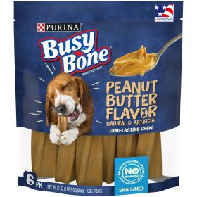 Purina Busy Bone Peanut Butter Chew Treats for Dogs, 21 oz Pouch