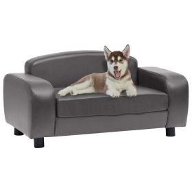 Dog Sofa Gray 31.5"x19.7"x15.7" Faux Leather