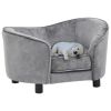 Dog Sofa Gray 27.2"x19.3"x15.7" Plush