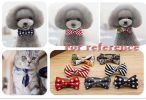 Adjustable Printed Small Dog Cat Neck Tie Gentleman Dog Collar 6-11 Inches