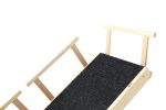 Tall Adjustable Pet Ramp, Folding Portable Wooden Dog Cat Ramp with Safety Side Rails, Non-Slip Paw Traction Surface Dog Step for Car, SUV, Bed, Couch