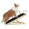 Tall Adjustable Pet Ramp, Folding Portable Wooden Dog Cat Ramp with Safety Side Rails, Non-Slip Paw Traction Surface Dog Step for Car, SUV, Bed, Couch