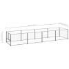 Dog Kennel Silver 43.1 ft¬≤ Steel