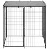 Dog Kennel Black 43.3"x43.3"x43.3" Steel