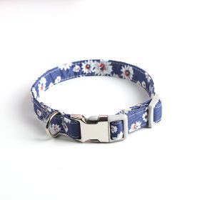 Fashion Cute Simple Pet Dog Collar (Option: Blue Flower-M)