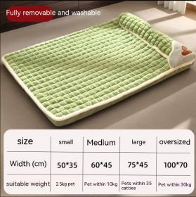 Detachable And Washable Winter Warm Dog Mat For Sleeping (Option: Green-60x40cm)
