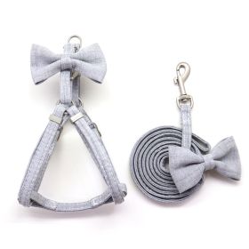 Pet Chest And Back Collar Traction Rope Set (Option: Grey-Chest back traction rope-S)