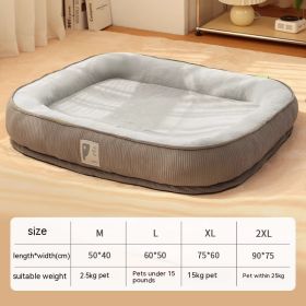 Home Winter Warm Dog Bed (Option: Grey-M)