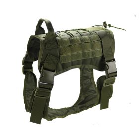 Large Dog Adjustable Camouflage Tactics Hand Holding Rope Nylon Strap (Option: Vest Army Green-L)
