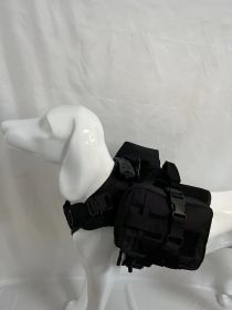 Outdoor Multifunctional Water Bottle Pouch Vest Dog Clothes Suit (Option: Black Four Piece Set-M)