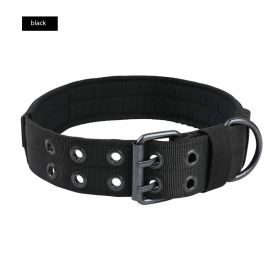 Medium Large Dog Collar Outdoor Tactics Nylon Collar (Option: Black-M)