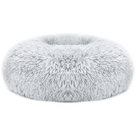 Pet Dog Bed Soft Warm Fleece Puppy Cat Bed Dog Cozy Nest Sofa Bed Cushion M Size (Color: Gray, size: M)