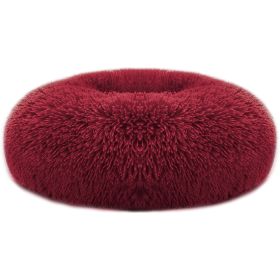 Pet Dog Bed Soft Warm Fleece Puppy Cat Bed Dog Cozy Nest Sofa Bed Cushion M Size (Color: Red, size: M)