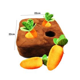 12 Plush Carrots Enrichment Dog Puzzle Toys Hide and Seek Carrot Farm Dog Toys Carrot Patch Dog Snuffle Toy for Puppy Large Dogs (Color: 4 Carrots 22x22cm)
