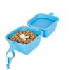 Silicone Collapsible Pet Bowl Double Portable Travel Bowl Equipped with Aluminum Hook Clip