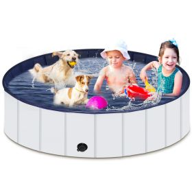 Foldable Dog Pool, Portable Hard Plastic Pet Pool for Dogs and Cats, Sturdy and Durable Pet Wading Pool for Indoor and Outdoor (size: 47 x 12inches)