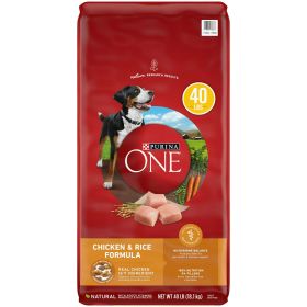 Purina One Dry Dog Food for Adult Dogs Chicken and Rice Formula 40 lb Bag (Brand: Purina ONE)