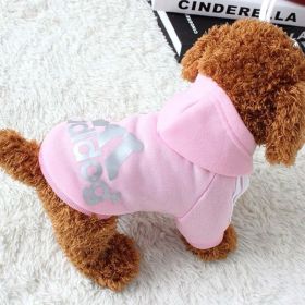 Two Legged Cotton Warm Dog Hoodie (Color: Pink, size: L)
