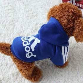 Two Legged Cotton Warm Dog Hoodie (Color: Blue, size: Xl)