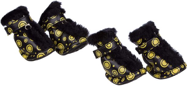 Fashion Plush Premium Fur-Comfort Pvc Waterproof Supportive Pet Shoes (size: small)