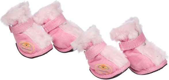 Fashion Plush Premium Fur-Comfort Suede Supportive Pet Shoes (size: large)