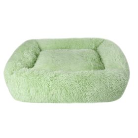 Soft Plush Orthopedic Pet Bed Slepping Mat Cushion for Small Large Dog Cat (Color: Light Green, size: M ( 26 x 22 x 7 in ))