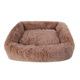 Soft Plush Orthopedic Pet Bed Slepping Mat Cushion for Small Large Dog Cat (Color: Brown, size: XS ( 17 x 14 x 8 in ))