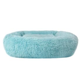 Soft Plush Orthopedic Pet Bed Slepping Mat Cushion for Small Large Dog Cat (Color: Blue, size: L ( 31 x 28 x 7 in ))