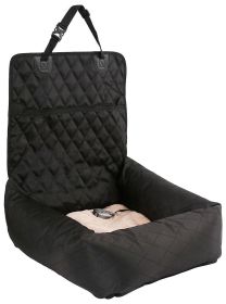 Pet Life 'Pawtrol' Dual Converting Travel Safety Carseat and Pet Bed (Color: Black)