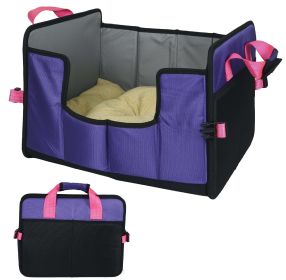 Pet Life 'Travel-Nest' Folding Travel Cat and Dog Bed (Color: purple, size: small)