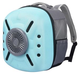 Pet Life 'Armor-Vent' External USB Powered Backpack with Built-in Cooling Fan (Color: Blue)