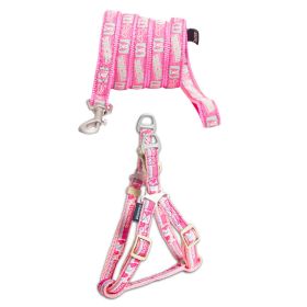 Touchdog 'Faded-Barker' Adjustable Dog Harness and Leash (Color: Pink, size: medium)