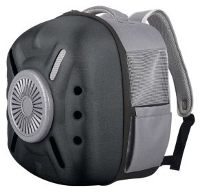 Pet Life 'Armor-Vent' External USB Powered Backpack with Built-in Cooling Fan (Color: Black)