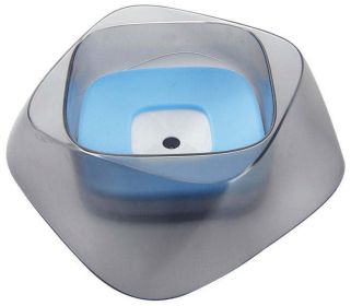 Pet Life 'Hydritate' Anti-Puddle Cat and Dog Drinking Water Bowl (Color: Blue)