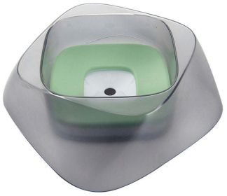 Pet Life 'Hydritate' Anti-Puddle Cat and Dog Drinking Water Bowl (Color: Green)