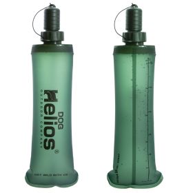 Dog Helios 'Hydra-Peak' Soft-Shell Travel Dog Water Bottle (Color: Green, size: small)