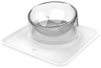 Pet Life 'Surface' Anti-Skid and Anti-Spill Curved and Clear Removable Pet Bowl (Color: White)