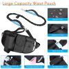 Hands Free Dog Leash with Waist Bag for Walking Small Medium Large Dogs;  Reflective Bungee Leash with Car Seatbelt Buckle and Dual Padded Handles;  A