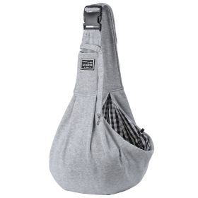 Pet Supplies Red And Black Plaid Shoulder Strap Adjustable Buckle Single-shoulder Bag (Option: Gray)