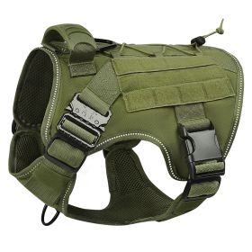 Large Dog Adjustable Camouflage Tactics Hand Holding Rope Nylon Strap (Option: Dog Vest Army Green Upgraded-XL)