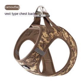 Dog Vest Strap Hand Holding Rope Breathable Lightweight (Option: Camouflage Brown-2XS)