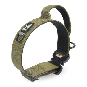 Pet Collar Adjustable Medium Large Dog Training Tactical Collar (Option: Khaki-L)